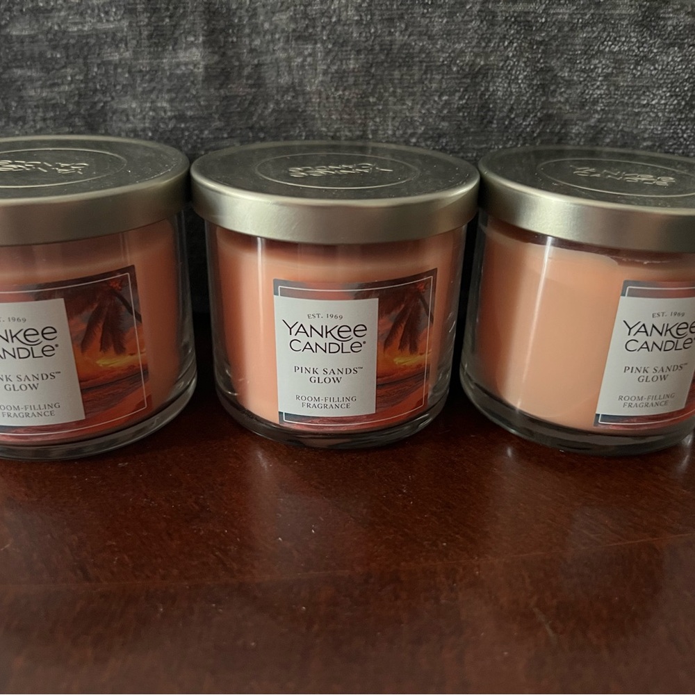 Yankee Candle Pink Sands Glow Small Jar Candles 3 Jars included